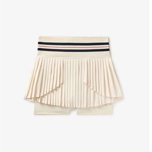 Fila Cream Pleated Skirt with Striped Waistband